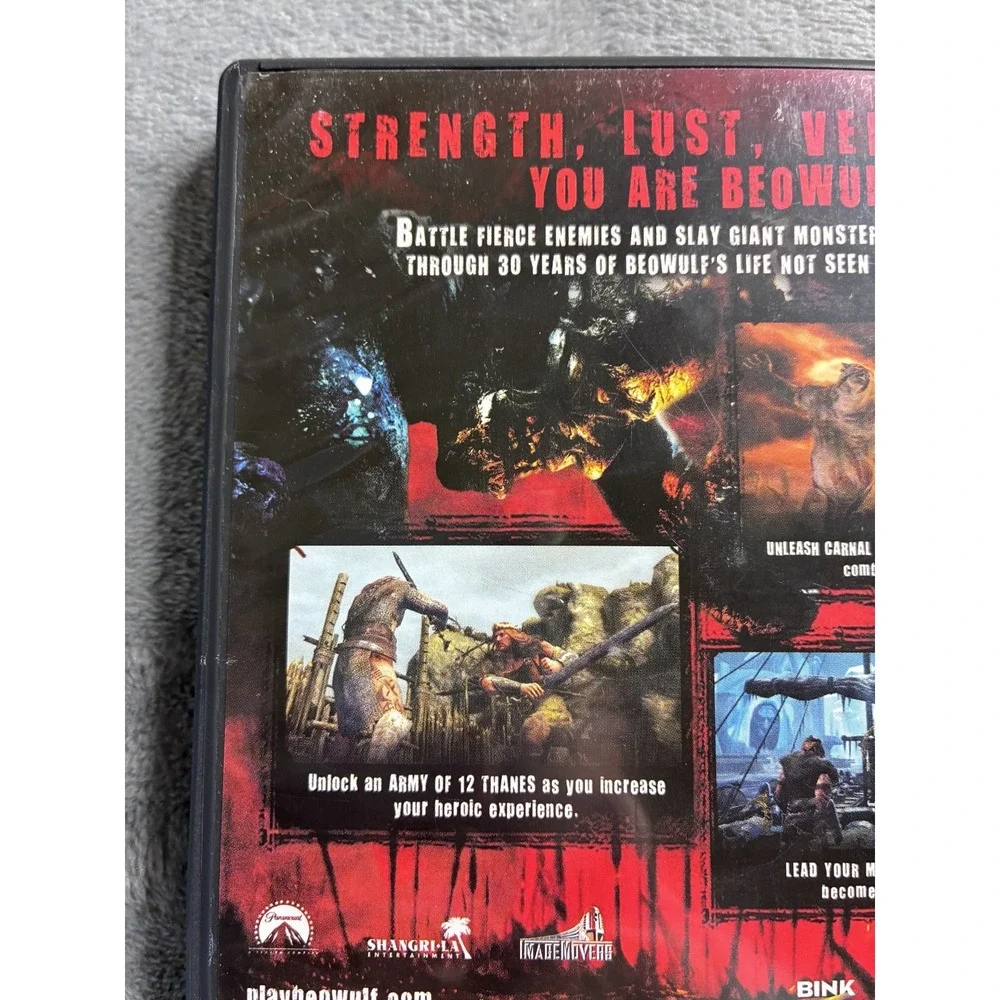 Beowulf The Game PC DVD ROM Ubisoft Action Adventure Mature 17+ Disc and‎ Manual